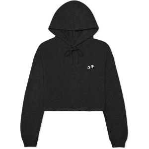imageDALIX Panda Embroidered Fleece Cropped Hoodie Cold Fall Winter WomenDark Heather