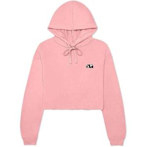 imageDALIX Panda Embroidered Fleece Cropped Hoodie Cold Fall Winter WomenPink