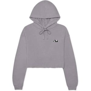 imageDALIX Panda Embroidered Fleece Cropped Hoodie Cold Fall Winter WomenStorm Gray