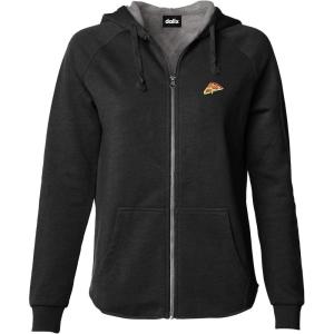 imageDALIX Pizza Embroidered Fleece Zip Washed Hoodie Cold Fall Winter WomenBlack