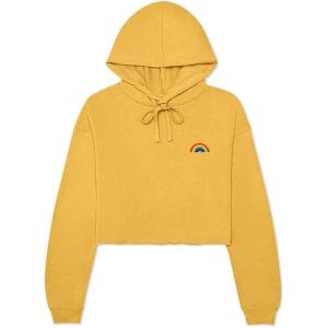 imageDALIX Rainbow Embroidered Fleece Cropped Hoodie Cold Fall Winter WomenHeather Mustard