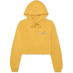 imageDALIX Rainbow Glow in the Dark Embroidered Fleece Cropped Hoodie Cold Fall Winter WomenHeather Mustard