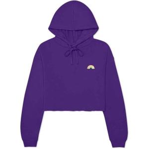 imageDALIX Rainbow Glow in the Dark Embroidered Fleece Cropped Hoodie Cold Fall Winter WomenTeam Purple