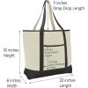 image22quot Open Top Heavy Duty Deluxe Tote Bag with Outer PocketBlack