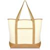 image22quot Open Top Heavy Duty Deluxe Tote Bag with Outer PocketBrown