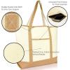 image22quot Open Top Heavy Duty Deluxe Tote Bag with Outer PocketBrown