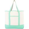 image22quot Open Top Heavy Duty Deluxe Tote Bag with Outer PocketMint Green