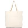 image22quot Open Top Heavy Duty Deluxe Tote Bag with Outer PocketNatural
