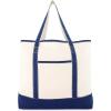 image22quot Open Top Heavy Duty Deluxe Tote Bag with Outer PocketNavy Blue