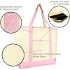 image22quot Open Top Heavy Duty Deluxe Tote Bag with Outer PocketPink