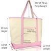 imageAutumn Cornucopia Womens Embroidered Tote Bag Natural CanvasPink