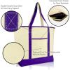 imageAutumn Cornucopia Womens Embroidered Tote Bag Natural CanvasPurple