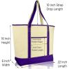 imageAutumn Cornucopia Womens Embroidered Tote Bag Natural CanvasPurple