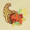 imageAutumn Cornucopia Womens Embroidered Tote Bag Natural CanvasRed