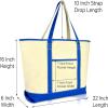 imageAutumn Cornucopia Womens Embroidered Tote Bag Natural CanvasRoyal Blue