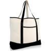 image22quot Open Top Heavy Duty Deluxe Tote Bag with Outer PocketBlack