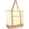 image22quot Open Top Heavy Duty Deluxe Tote Bag with Outer PocketBrown