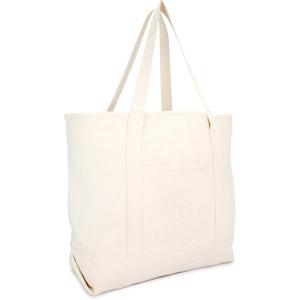 image22quot Open Top Heavy Duty Deluxe Tote Bag with Outer PocketNatural