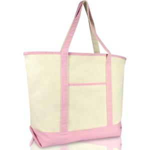 image22quot Open Top Heavy Duty Deluxe Tote Bag with Outer PocketPink
