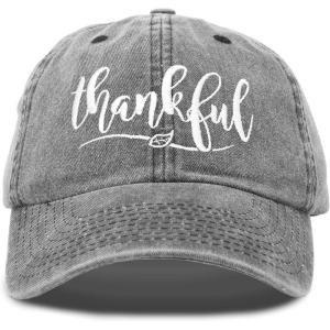 imageDALIX Thankful Hat Womens Baseball Cap WashedBlack