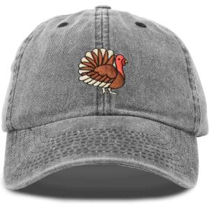 imageDALIX Thanksgiving Turkey Hat Womens Baseball CapWashed Black