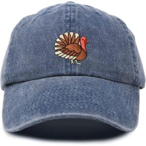 imageDALIX Thanksgiving Turkey Hat Womens Baseball CapWashed Navy Blue