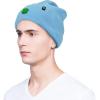 imageDALIX Embroidered Clover Beanie Cap Cuffed Knit Hat Men WomenBaby Blue