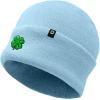 imageDALIX Embroidered Clover Beanie Cap Cuffed Knit Hat Men WomenBaby Blue