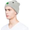 imageDALIX Embroidered Clover Beanie Cap Cuffed Knit Hat Men WomenLight Gray