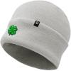 imageDALIX Embroidered Clover Beanie Cap Cuffed Knit Hat Men WomenLight Gray
