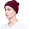 imageDALIX Embroidered Clover Beanie Cap Cuffed Knit Hat Men WomenMaroon