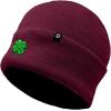 imageDALIX Embroidered Clover Beanie Cap Cuffed Knit Hat Men WomenMaroon