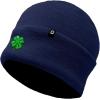 imageDALIX Embroidered Clover Beanie Cap Cuffed Knit Hat Men WomenNavy Blue