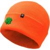 imageDALIX Embroidered Clover Beanie Cap Cuffed Knit Hat Men WomenNeon Orange