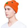 imageDALIX Embroidered Clover Beanie Cap Cuffed Knit Hat Men WomenNeon Orange