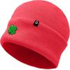 imageDALIX Embroidered Clover Beanie Cap Cuffed Knit Hat Men WomenNeon Pink