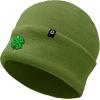 imageDALIX Embroidered Clover Beanie Cap Cuffed Knit Hat Men WomenOlive