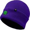 imageDALIX Embroidered Clover Beanie Cap Cuffed Knit Hat Men WomenPurple