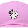 imageDALIX Embroidered Cloverly Ghost St Patricks Dad Saint Pattys Cap Hat WomenLight Pink