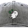 imageDALIX Embroidered Cloverly Ghost St Patricks Dad Saint Pattys Cap Hat WomenWashed Black