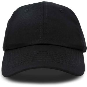 imageDALIX Baseball Cap Dad Hat Plain Men Women Cotton Adjustable Blank Unstructured SoftBlack