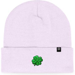 imageDALIX Embroidered Clover Beanie Cap Cuffed Knit Hat Men WomenLavender