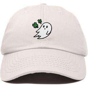 imageDALIX Embroidered Cloverly Ghost St Patricks Dad Saint Pattys Cap Hat WomenBeige