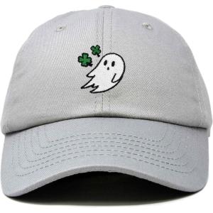 imageDALIX Embroidered Cloverly Ghost St Patricks Dad Saint Pattys Cap Hat WomenGray