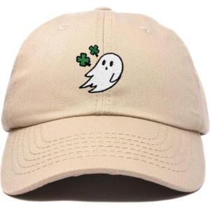 imageDALIX Embroidered Cloverly Ghost St Patricks Dad Saint Pattys Cap Hat WomenKhaki