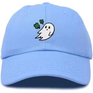 imageDALIX Embroidered Cloverly Ghost St Patricks Dad Saint Pattys Cap Hat WomenLight Blue