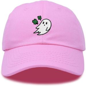imageDALIX Embroidered Cloverly Ghost St Patricks Dad Saint Pattys Cap Hat WomenLight Pink