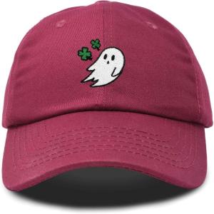 imageDALIX Embroidered Cloverly Ghost St Patricks Dad Saint Pattys Cap Hat WomenMaroon