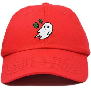 imageDALIX Embroidered Cloverly Ghost St Patricks Dad Saint Pattys Cap Hat WomenRed