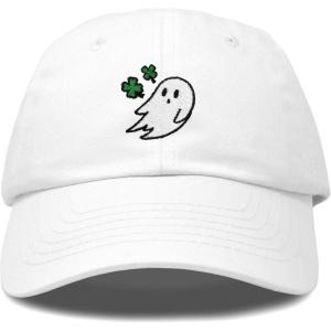imageDALIX Embroidered Cloverly Ghost St Patricks Dad Saint Pattys Cap Hat WomenWhite